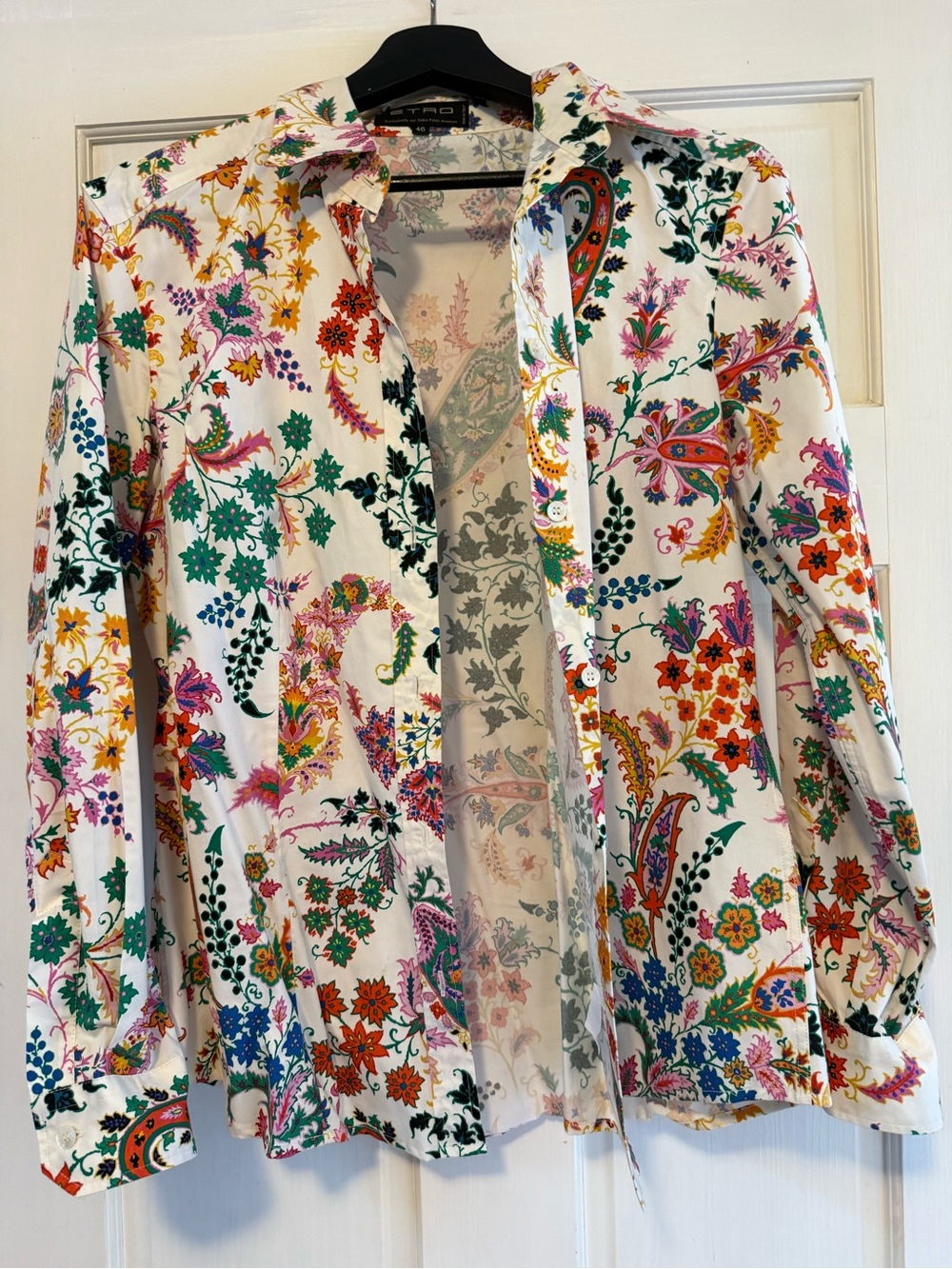 Etro Multicolor Paisley Floral Button-Down Shirt - White Base